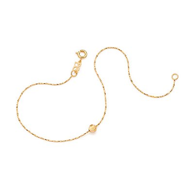 TORNOZELEIRA FOLHEADO A OURO COM BOLA DIAMANTADA. MED 23/25CM ROMMANEL 550352