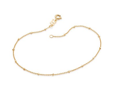TORNOZELEIRA FOLHEADO A OURO COM BOLINHAS. MED 25CM ROMMANEL 551385