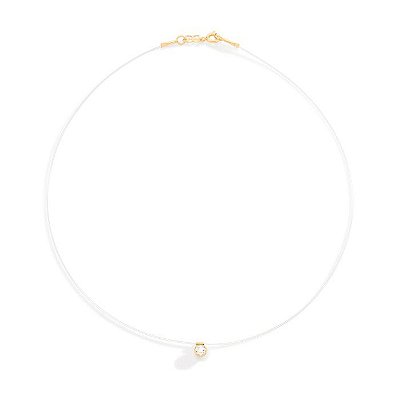 GARGANTILHA FIO DE NYLON FOLHEADO A OURO PONTO DE LUZ. MED 40/42CM ROMMANEL 531837
