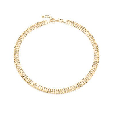 CHOKER FOLHEADO A OURO FIO ENTRELAÇADO. MED 35CM ROMMANEL 531981