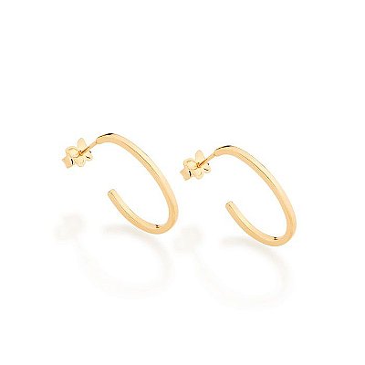 ARGOLA LISA FOLHEADO A OURO FORMATO OVAL. MED 2,2CM ROMMANEL 523960