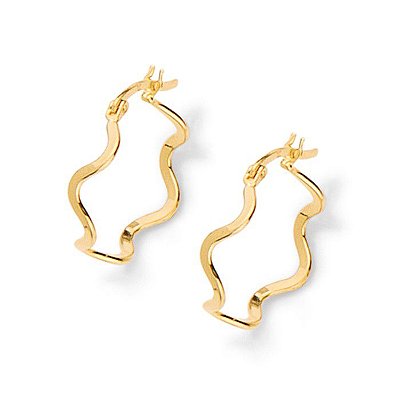 ARGOLA FOLHEADO A OURO FORMATO ONDULADO. MED 2,7CM ROMMANEL 522568
