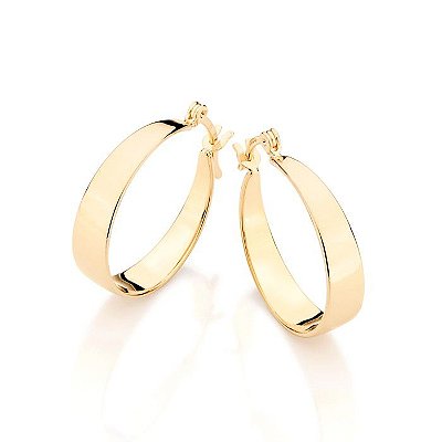 ARGOLA LISA COM ARO LARGO FOLHEADO A OURO. MED 2,2CM ROMMANEL 522902