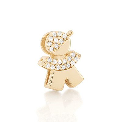 PINGENTE FOLHEADO A OURO MENINO COM ZIRCÔNIAS. MED 1,3CM ROMMANEL 542143