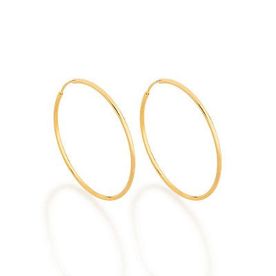 ARGOLA FINA FOLHEADO A OURO. MED 4,0CM ROMMANEL 522013