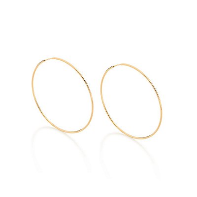 ARGOLA GRANDE ARO FINO FOLHEADO A OURO. MED 7CM ROMAMNEL 522925