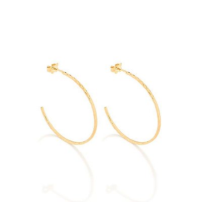 ARGOLA FOLHEADO A OURO COM DETALHES DIAMANTADOS. MED 3,7CM ROMMANEL 524199