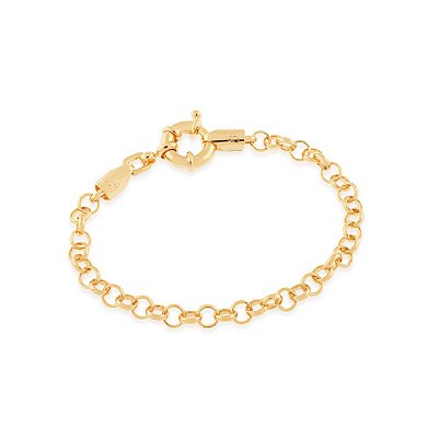PULSEIRA FOLHEADO A OURO ELO PORTUGUÊS. MED 18/19 CM ROMMANEL 550399