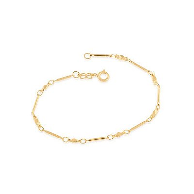 PULSEIRA FOLHEADO A OURO FIO PALITO TORCIDO. MED 18/19CM ROMMANEL 550330