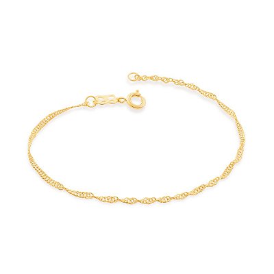 PULSEIRA FOLHEADO A OURO FIO CINGAPURA. MED 18/19 CM ROMMANEL 550417