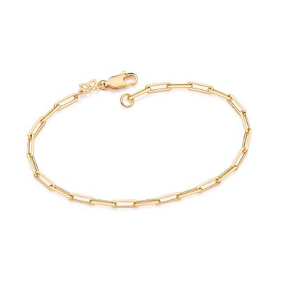 PULSEIRA MASCULINA FOLHEADO A OURO ELOS CADEADOS. MED 20/21CM ROMMANEL 551691