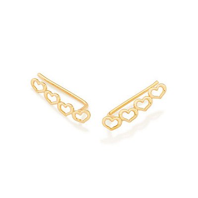 EAR CUFF FOLHEADO A OURO CORAÇÕES. MED 1,90CM ROMMANEL 526493