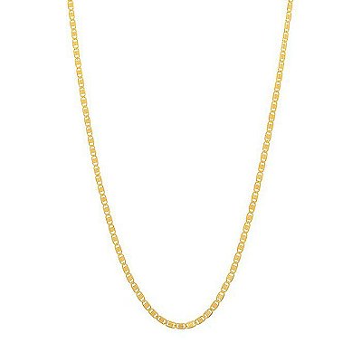 CORDÃO MASCULINO FOLHEADO A OURO ELOS ACHATADOS. MED 60CM ROMMANEL 530803