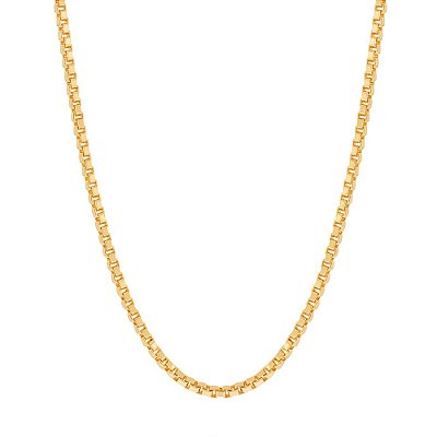 CORRENTE FOLHEADO A OURO FIO VENEZIANA. MED 60CM ROMMANEL 531312