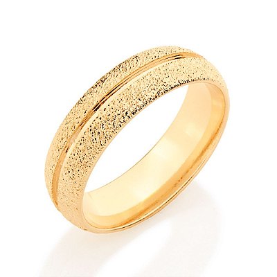 ALIANÇA CRAQUELADA FOLHEADO A OURO ROMMANEL 511525
