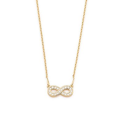 GARGANTILHA INFINITO FOLHEADO A OURO COM ZIRCÔNIAS. MED 42CM ROMMANEL 531228