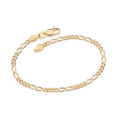 PULSEIRA MASCULINA FOLHEADO A OURO FIO ALTERNADO. MED 18/19CM ROMMANEL 550052