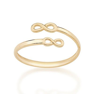 ANEL AJUSTÁVEL FOLHEADO A OURO SÍMBOLOS DO INFINITO ROMMANEL 512731