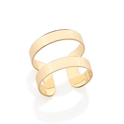 ANEL AJUSTÁVEL FOLHEADO A OURO ARO LISO ROMMANEL 511772