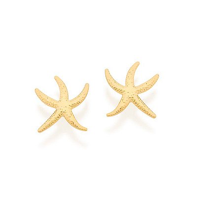 BRINCO FOLHEADO A OURO ESTRELA DO MAR. MED 1,1CM ROMMANEL 525434
