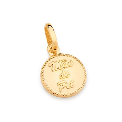 PINGENTE MEDALHA FOLHEADO A OURO MÃE DE PET. MED 2,0CM ROMMANEL 542388