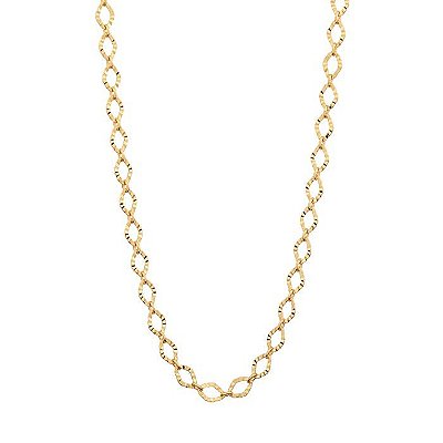 CORRENTE FOLHEADO A OURO FIO LOSANGO. MED 42CM ROMMANEL 531468