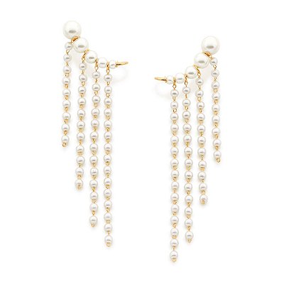 EAR CUFF FOLHEADO A OURO COM PÉROLAS. MED 8CM ROMMANEL 526659