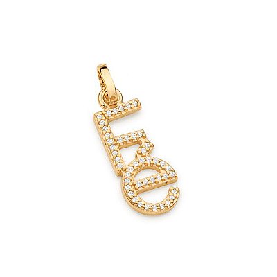 PINGENTE FOLHEADO A OURO FÉ COM ZIRCÔNIAS. MED 2,20CM ROMMANEL 542321