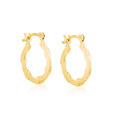 ARGOLA GRANITADA FOLHEADO A OURO. MED 1,7CM ROMMANEL 523822