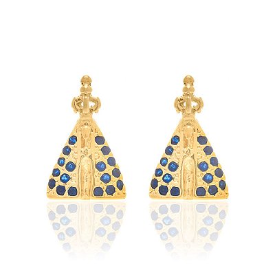 BRINCO FOLHEADO A OURO NOSSA SENHORA APARECIDA. MED 1,5CM ROMMANEL 524956