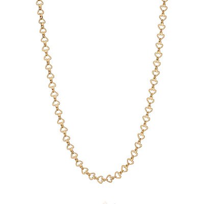 CORRENTE FOLHEADO A OURO FIO CORAÇÕES. MED 45CM ROMMANEL 531124