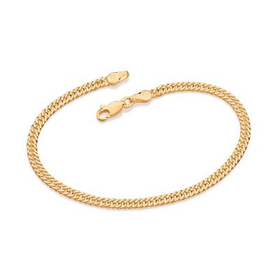 PULSEIRA FOLHEADO A OURO FIO GRUMET DUPLA. MED 18CM/19CM ROMMANEL 550252