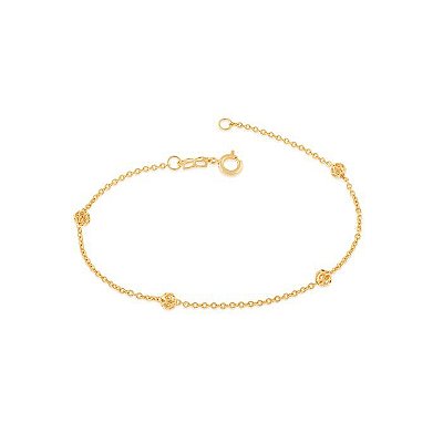 PULSEIRA FOLHEADO A OURO GLOBOS VAZADO. MED 18/19 CM ROMMANEL 550488
