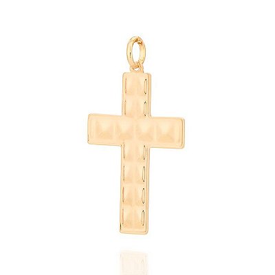 PINGENTE MASCULINO FOLHEADO A OURO CRUZ ESTILIZADA. MED 4,5CM ROMMANEL 542210
