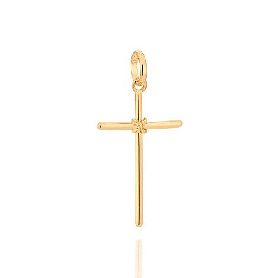PINGENTE MASCULINO FOLHEADO A OURO CRUZ LISA. MED 2,4CM ROMMANEL 540180