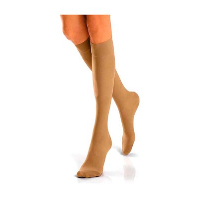Meia 3/4 Média Compressão 23-32mmHg Strong Suport Feminina Cor Natural Escuro