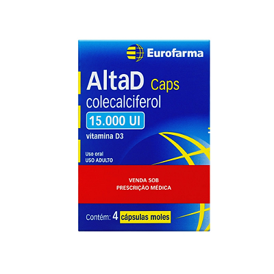 AltaD Vitamina D3 (Colecalciferol) 15.000UI - 4 Cáps