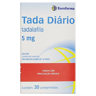 Tada Diário 5 Mg Tadalafila Com 30 Comprimidos Eurofarma
