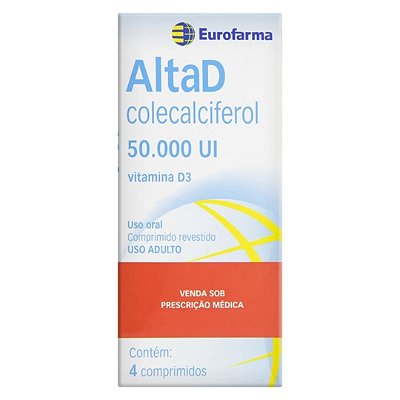 Vitamina D Alta D 50.000UI 4 Comprimidos Eurofarma