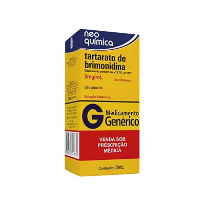 Tartarato de Brimonidina 2mg/ml Solução Oftálmica 5ml Neo Química