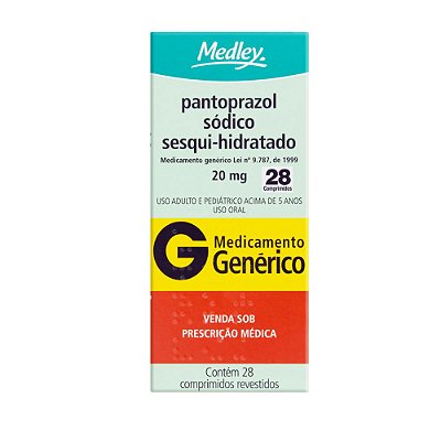 Pantoprazol Sódico Sesqui-Hidratado 20mg 28 comprimidos Medley Genérico