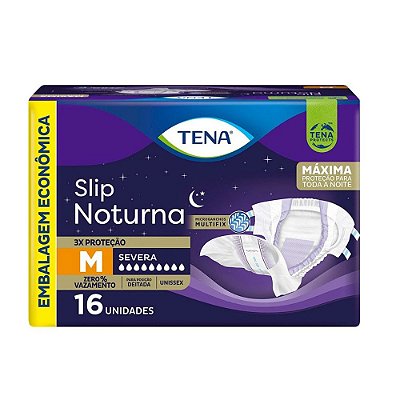 Fralda Adulto Tena Slip Noturna M 16 unidades TENA