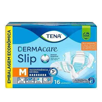 Fralda Adulto Tena Slip Dermacare tamanho M com 16 unidades ESSITY