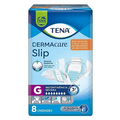 Fralda Geriátrica Tena Slip Dermacare tamanho G com 8 Unidades Essity