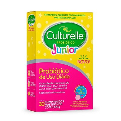Probiótico Culturelle Junior 30 comprimidos mastigáveis Cellera Farma