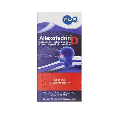 Allexofedrin D 60mg + 120mg com 10 comprimidos EMS
