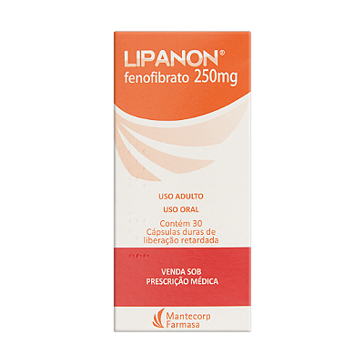 Lipanon Fenofibrato 250mg com 30 cápsulas MANTECORP/FARMASA