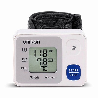 Monitor de Pressão Arterial de Pulso Automático Portátil Omron HEM-6124