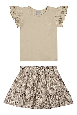 Conjunto Floral Marron