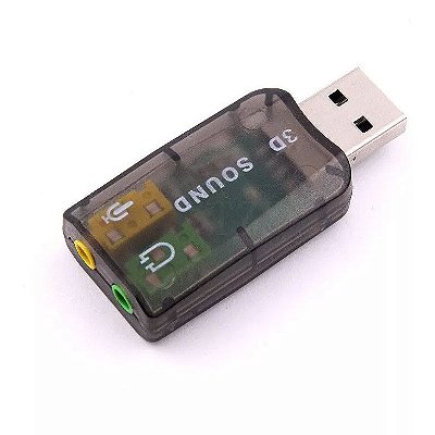 Adaptador De Audio USB Saída Mic e Fone 3D SOUND